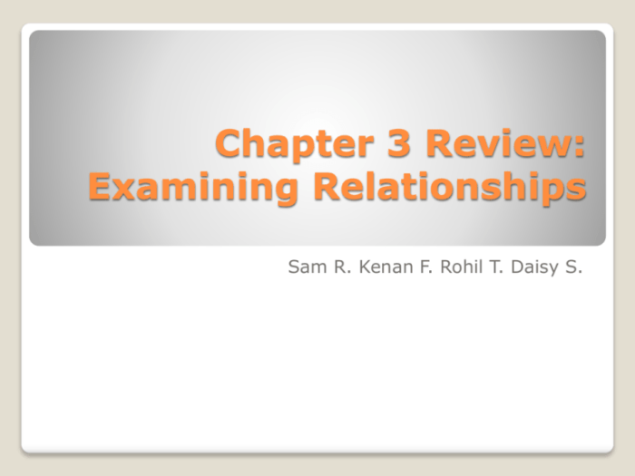 Relationship users manual chapter 1