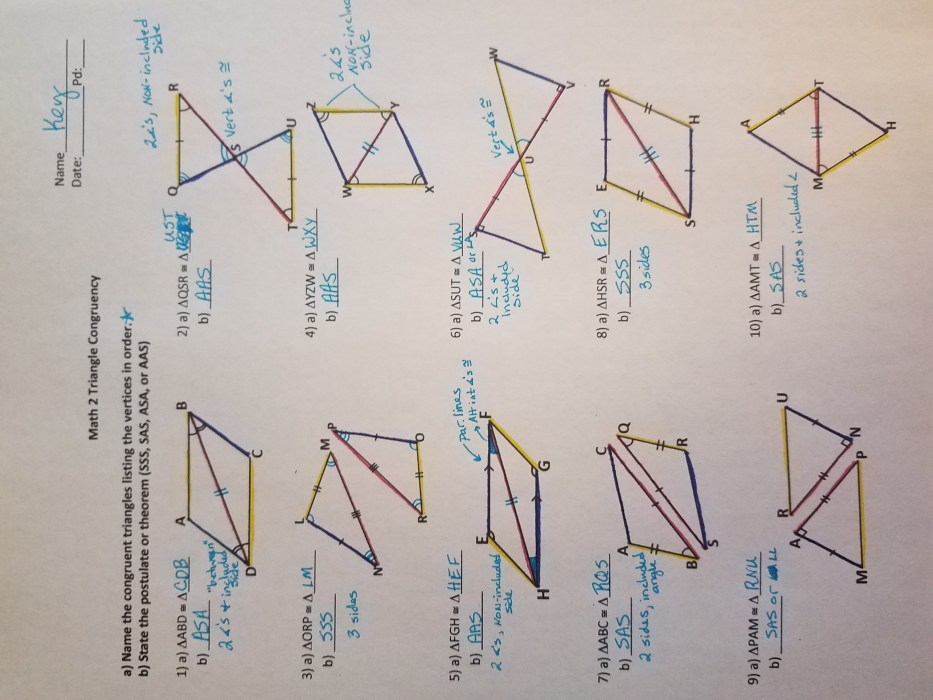 Congruence in right triangles quiz part 1