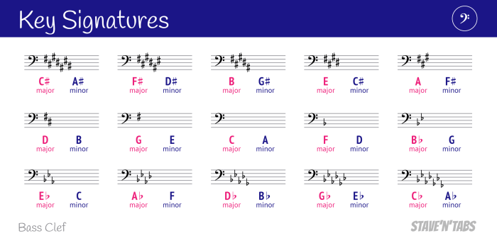 A minor key signature bass clef