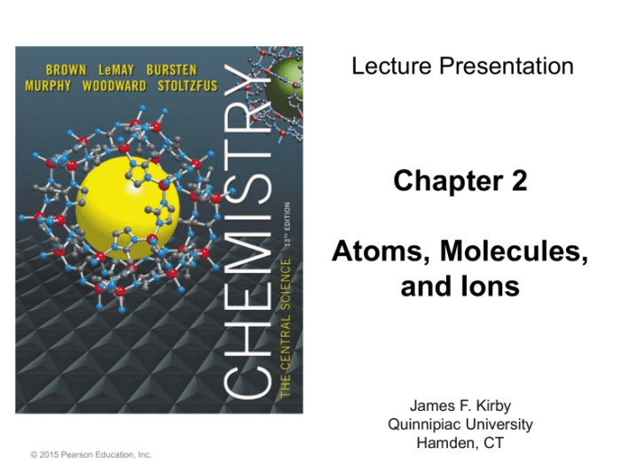 Chapter 2 atoms molecules and ions answers to exercises