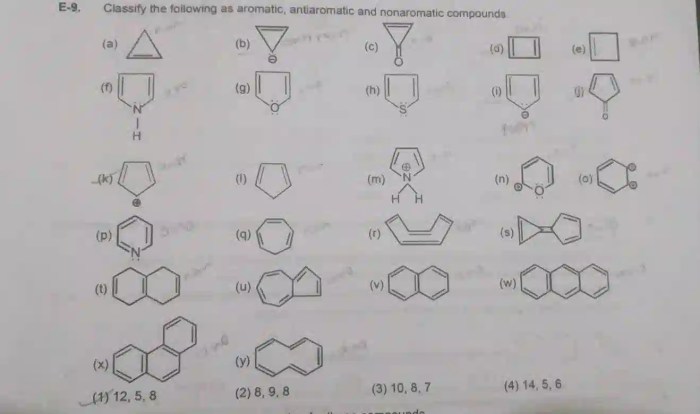 Nonaromatic following compounds which